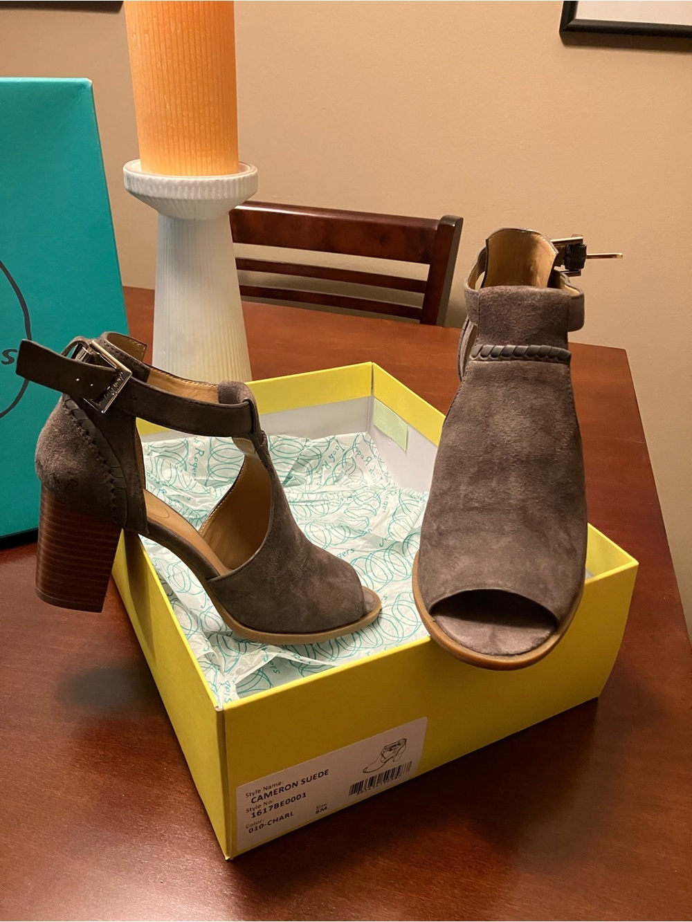 Jack Rogers Gray Suede Ankle Strap Block Heel Sandals